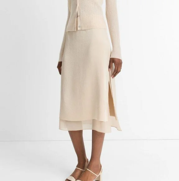 Vince Double Side-Slit Straight Skirt - Picture 2 of 5